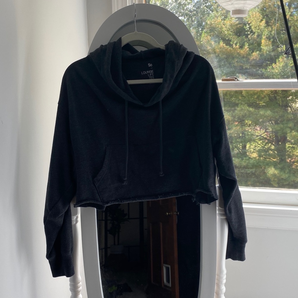 Cropped lightweight yoga hoodie